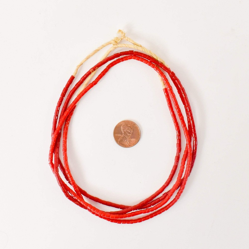 Flat Ended Red Trade Beads