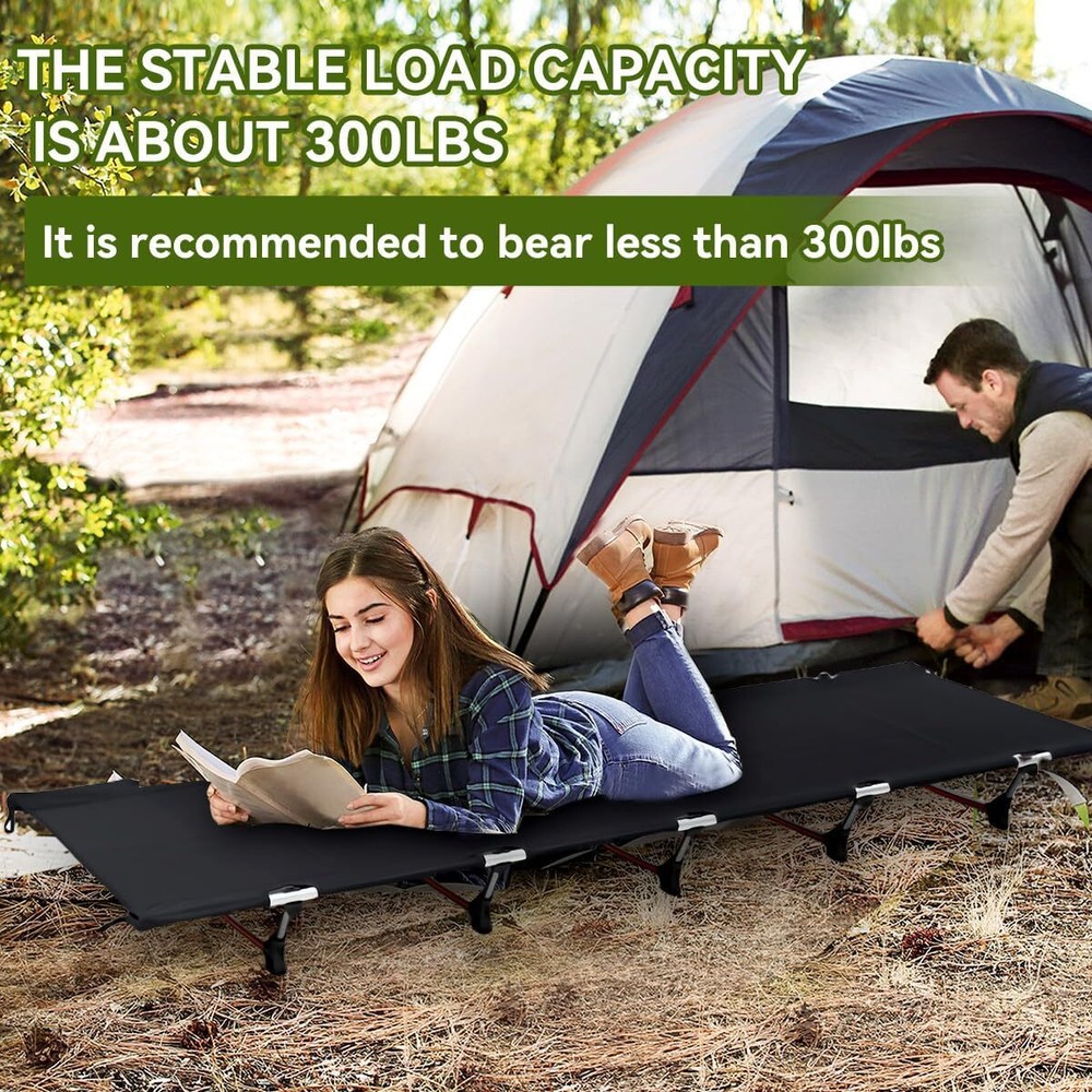 Portable Camping Cot Sleeping Cot Ultralight Backpacking Camping Cot Black