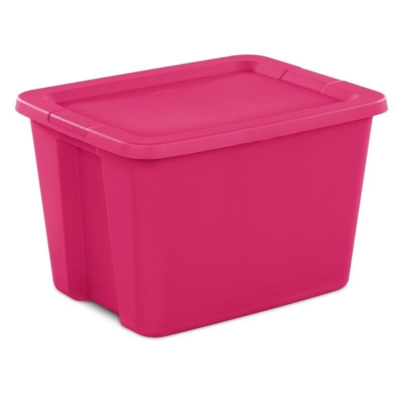 Large Storage Bin Snap-On Lid Stackable Plastic Container 18 Gallon Pack of 8 US