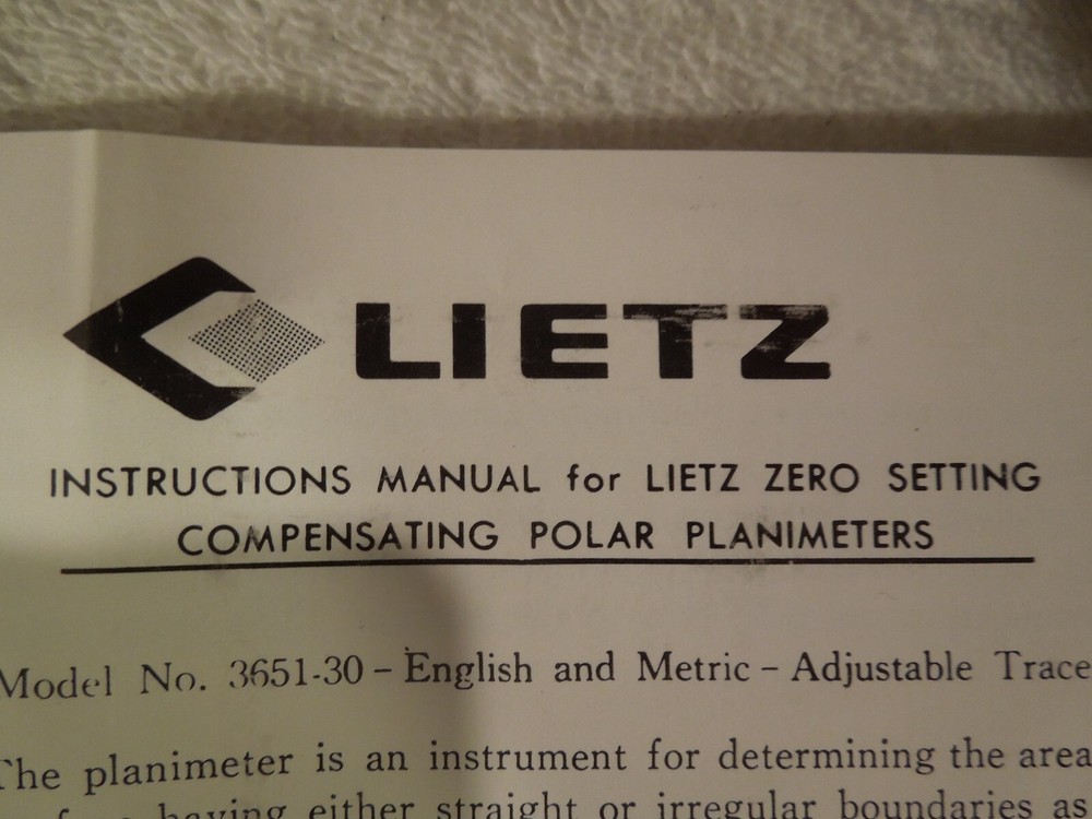 Lietz Plani Meter Compensating Optical Tracer Zero Set