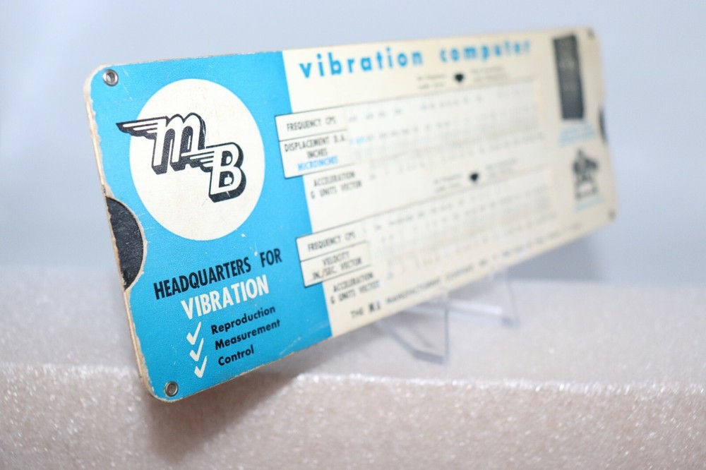 1954 Copr. Slide Chart MB MANUFACTURING Vibration Computer
