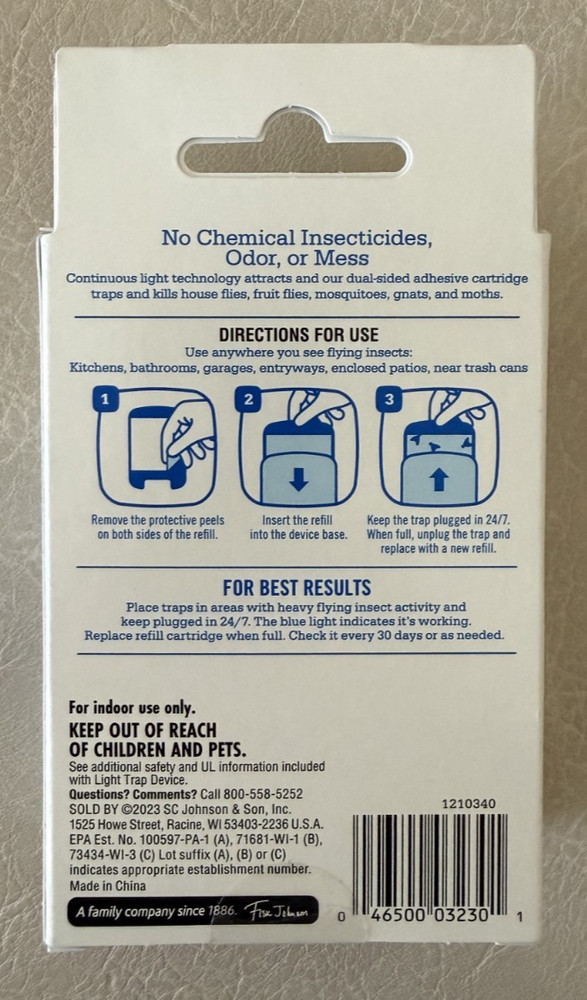 Raid Essentials Flying Insect Light Trap Refill, 2-Pack, New