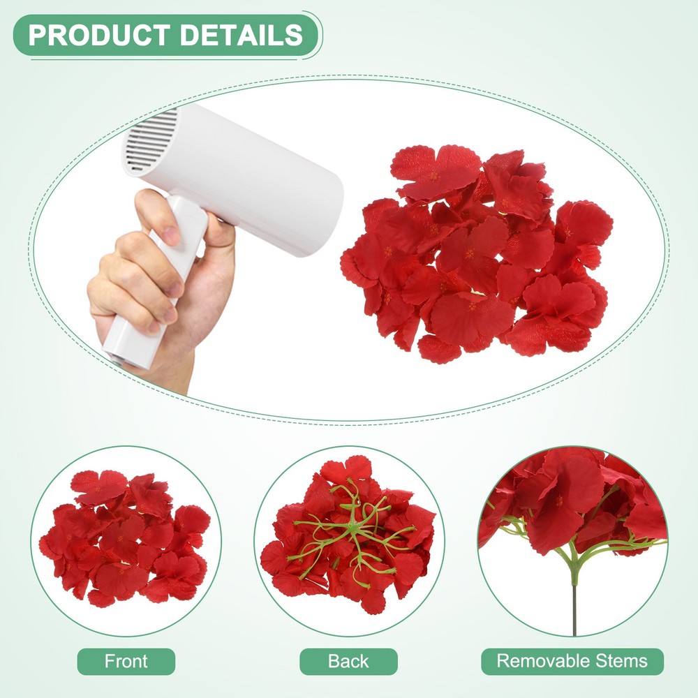 20-Pack Silk Hydrangea Flowers for Home Decor [Red]