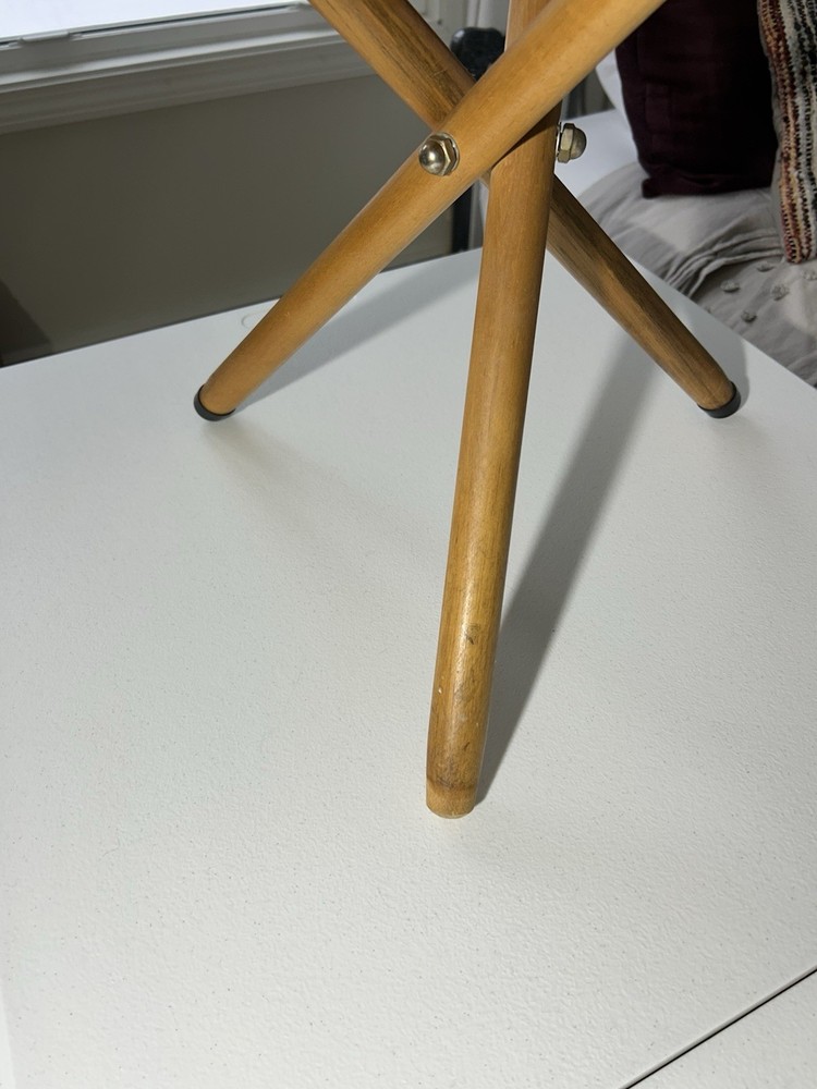 Vintage Fred Harvey Leather Tripod Stool