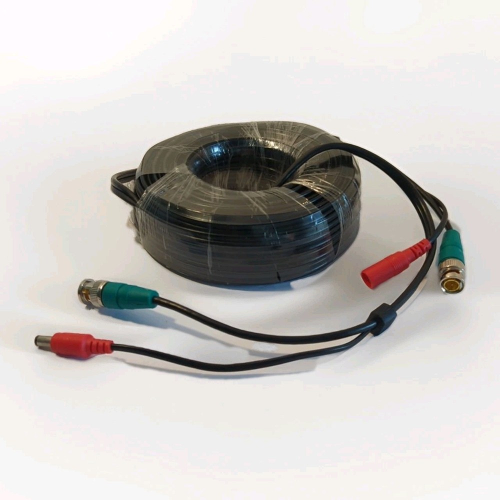 LOREX 100FT CCTV  BLACK SECURITY CAMERA  CABLE  - BNC Video and Power