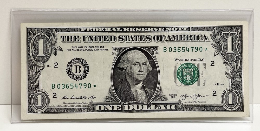 $1 2013 B Duplicate FW Star Note B03654790
