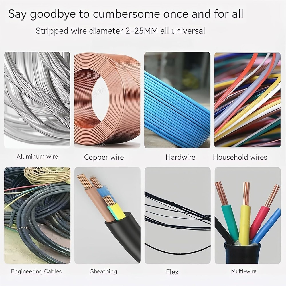 1-25mm Manual Wire Stripping Machine Drill Powered Hand Crank Wire Stripper Tool