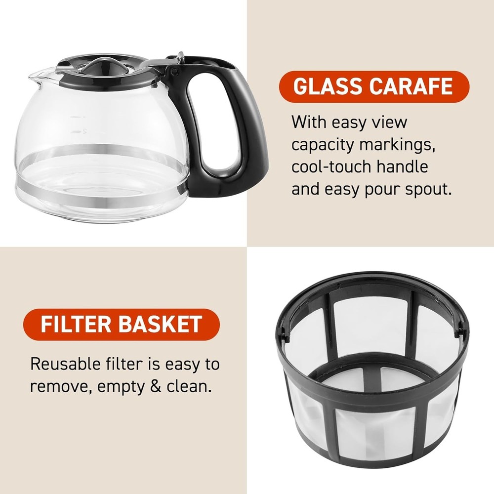 4-Cup Coffee Maker with Eco-Friendly Reusable Filter & Keep Warm Feature