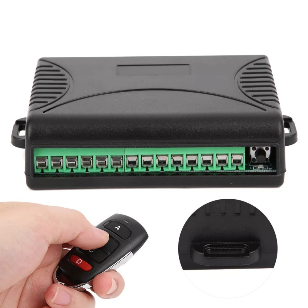 Light Controller Transmitter+Receiver 4 Channel Relay Switch Remote Control