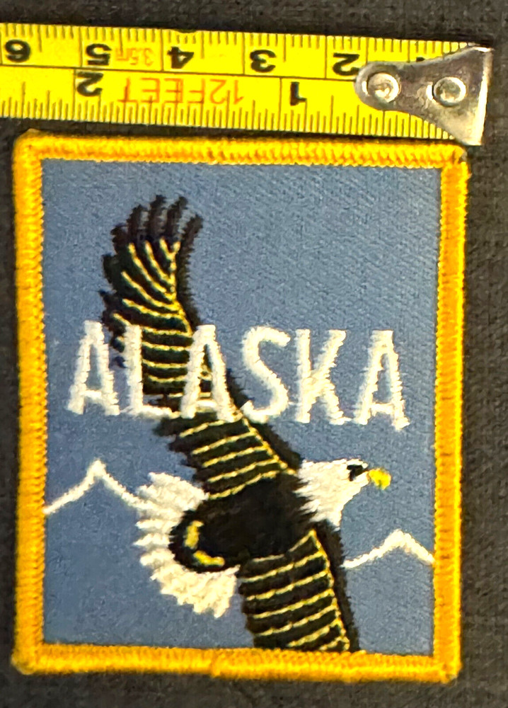 Alaska Travel Patch Unsewn Flying Bald Eagle