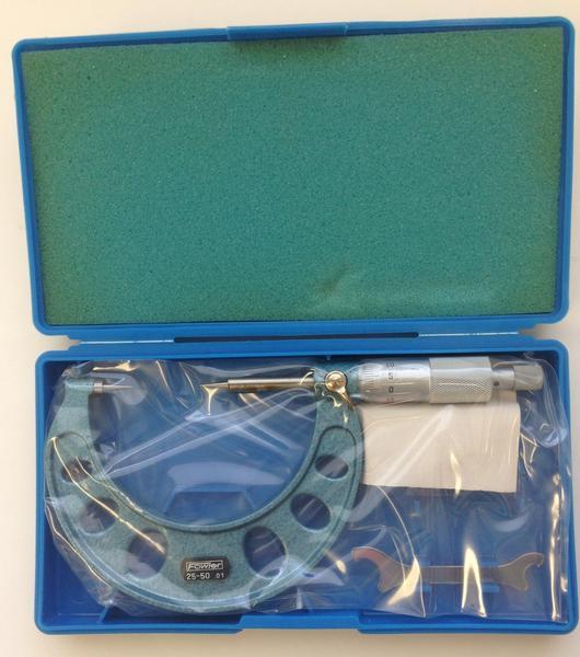 Fowler 52-226-505 Point Micrometer, 25-50mm Range, 0.01mm Graduation