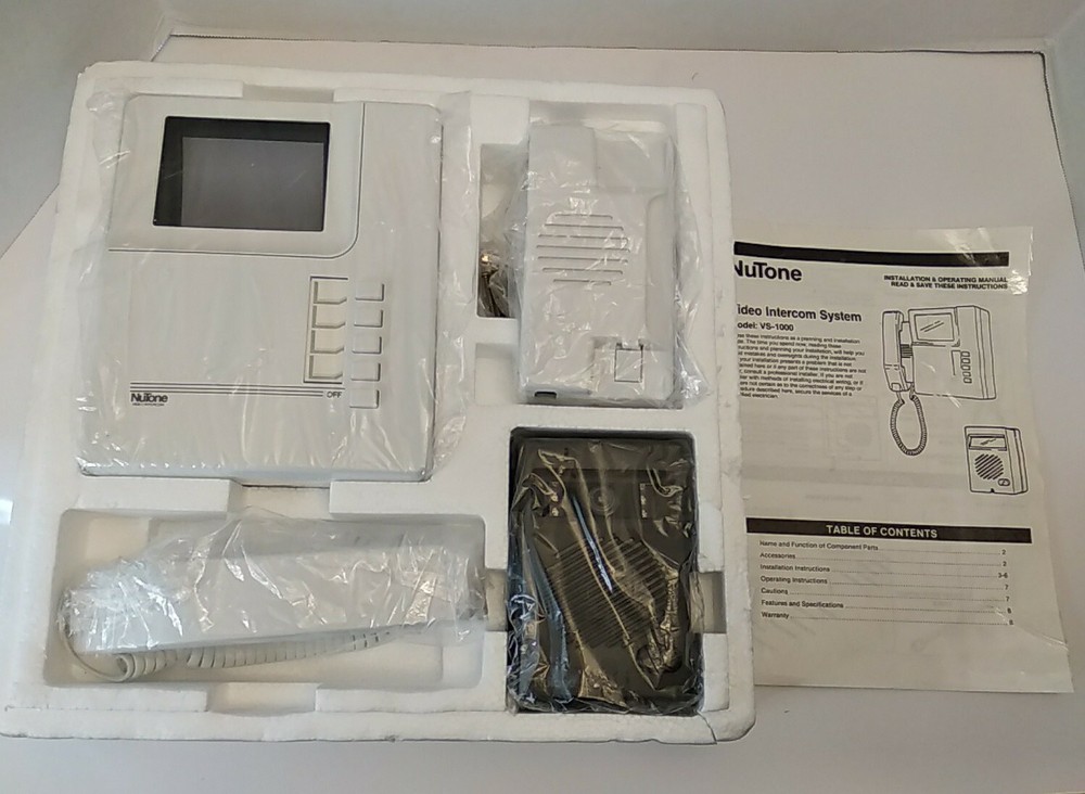 NuTone VS-1000 Door Video Intercom System (NOS) No Box