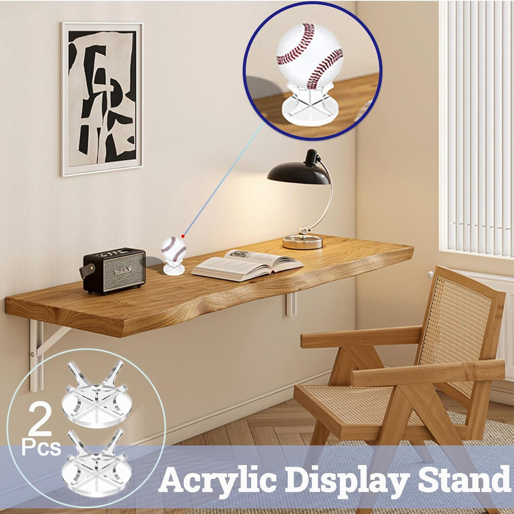 2Pcs Acrylic Baseball Holder Display Case Display for Balls Suitable for Basebal