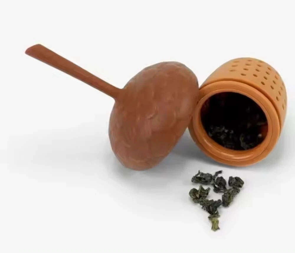 Pine Cone Silicone Tea Infuser Long Handle Loose Leaf Strainer for Mug Cup Teapo