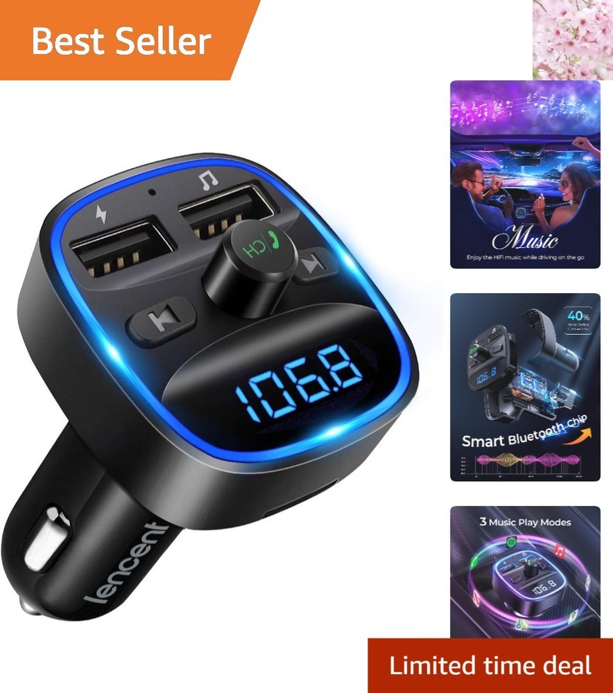 Innovative Bluetooth FM Transmitter: Dual USB Ports & Multi-Format Audio Support