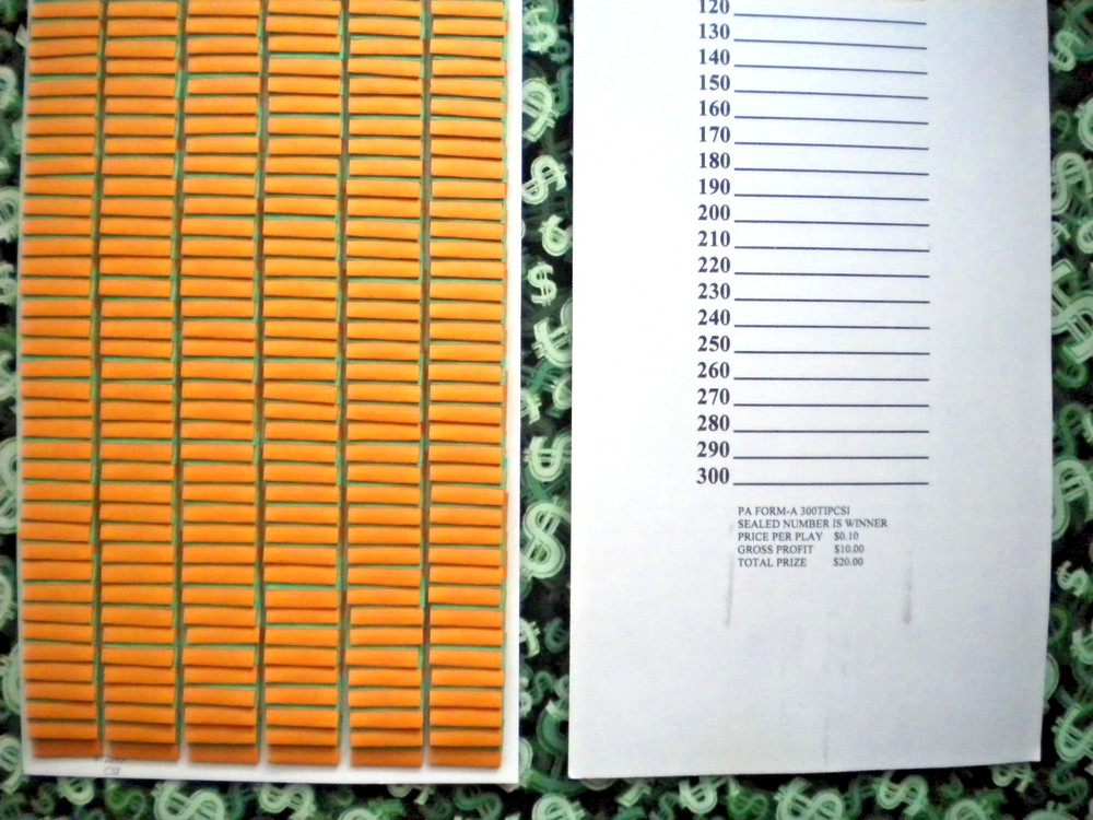 1 Dozen ~ 300 Singles REGULAR "NOT Sure" TIP BOARD {010-300} Pull Tab Jar Ticket