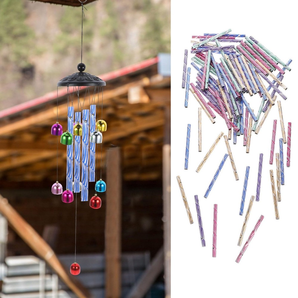 100PCs Aluminium Wind Chime Tubes DIY : Multi-Color DIY Wind Bell Making Set ...