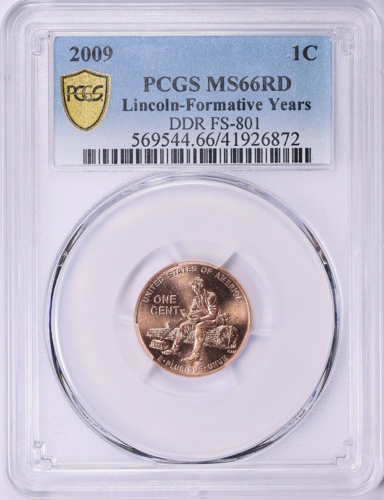2009 PCGS MS66RD Formative Years DDR FS-801 Lincoln Cent with Gold Shield