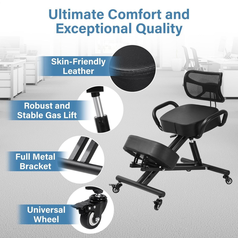Ergonomic Kneeling Chair With Back Posture Support For Office