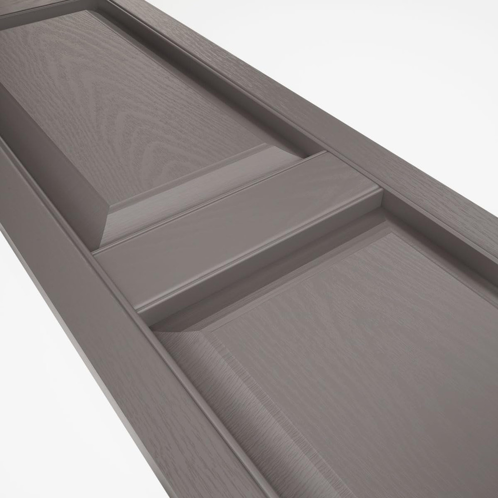 Custom Raised Panel Shutters, 12"W x 33"H, Musket Brown, Pair