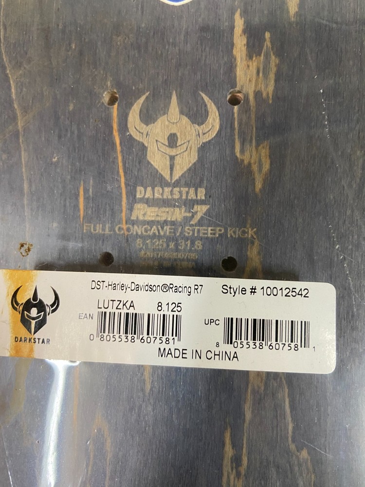 New Darkstar Harley-Davidson skateboard deck