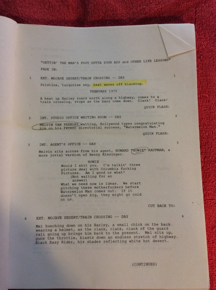 ORIGINAL SCRIPT BAADASSSSS GETTIN' THE MAN'S FOOT OUTTA YOUR ASS VAN PEEBLES