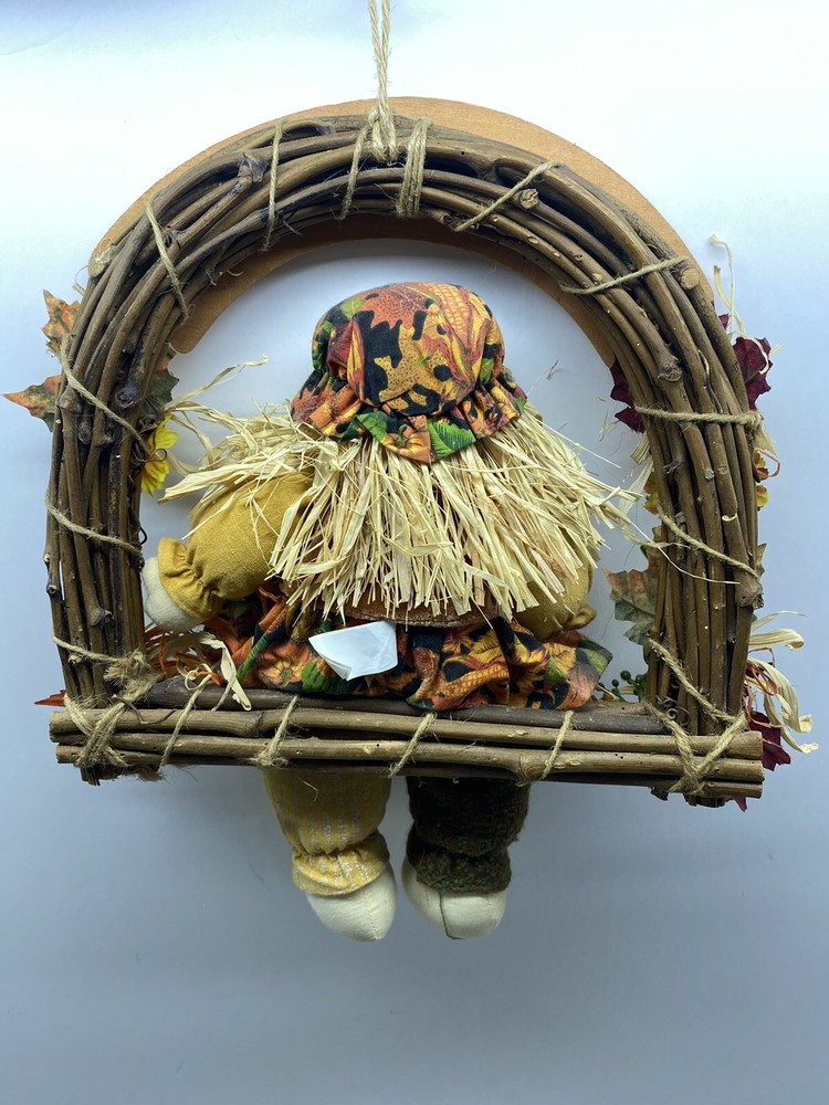 Scarecrow Wall Hanging Fall Halloween Thanksgiving Decor