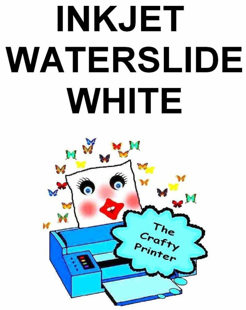 INKJET Water Slide Decal Paper -  2 Sheets - WHITE