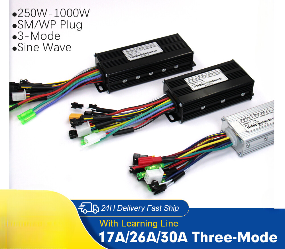 E-bike Sinawave 24V-48V17A 26A 30A Three-Mode Controller with Learning Function
