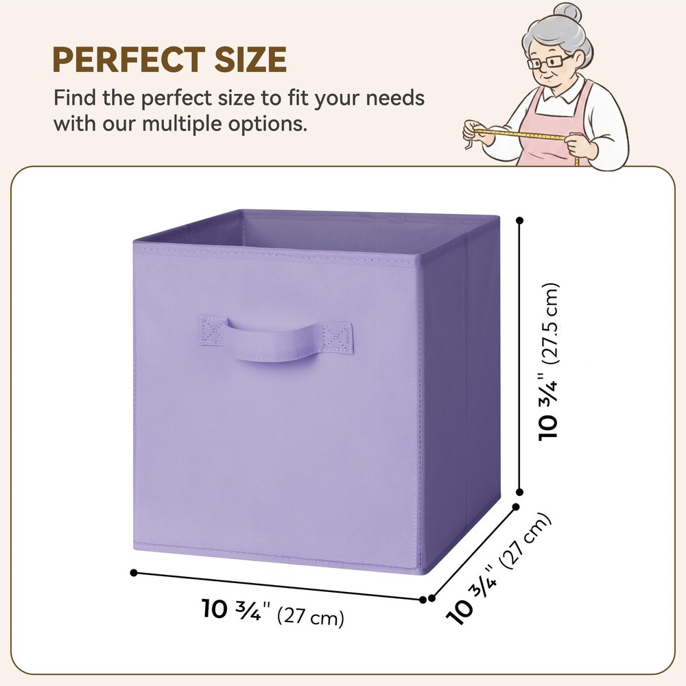 11 Inch Cube Storage Bins, 6 Pack Cube Storage Organizer with Handles, Storag...