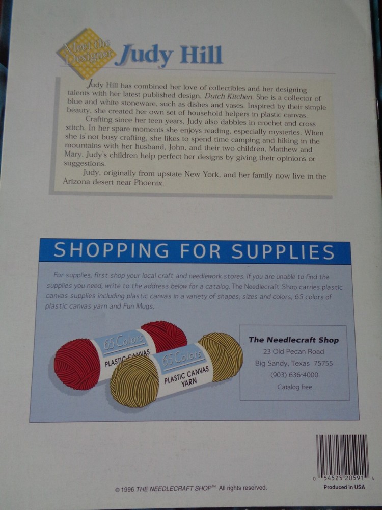 THE NEEDLECRAFT SHOP PLASTIC CANVAS DUTCH KITCHEN PATTERNS 11 PROJECTS