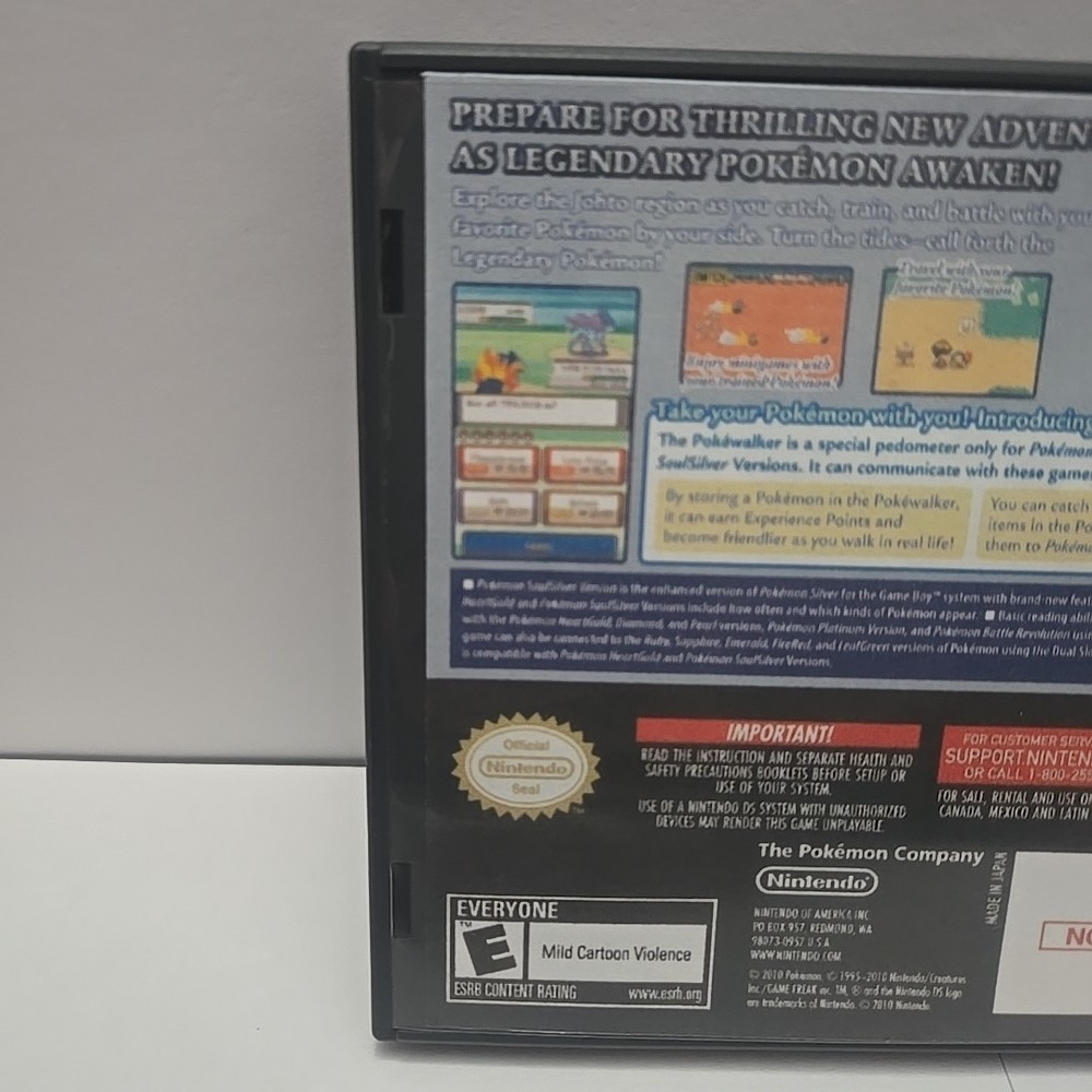 Replacement Case For Pokemon Soul Silver Version Nintendo DS