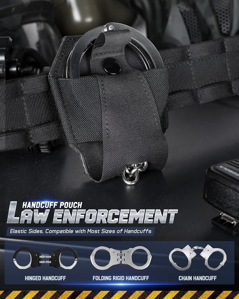 Handcuff Case Quick Release to Handcuffs, Molle Handcuff Pouch Fit Chain/Hinged/