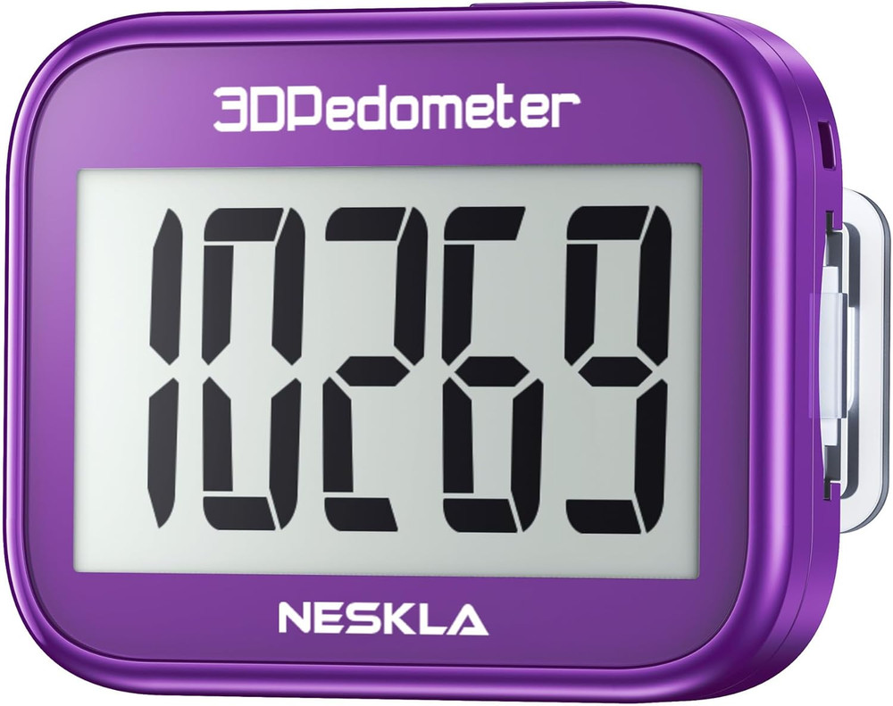 3D Pedometer for Walking, Simple Step Counter with Large Digital Display, Step T