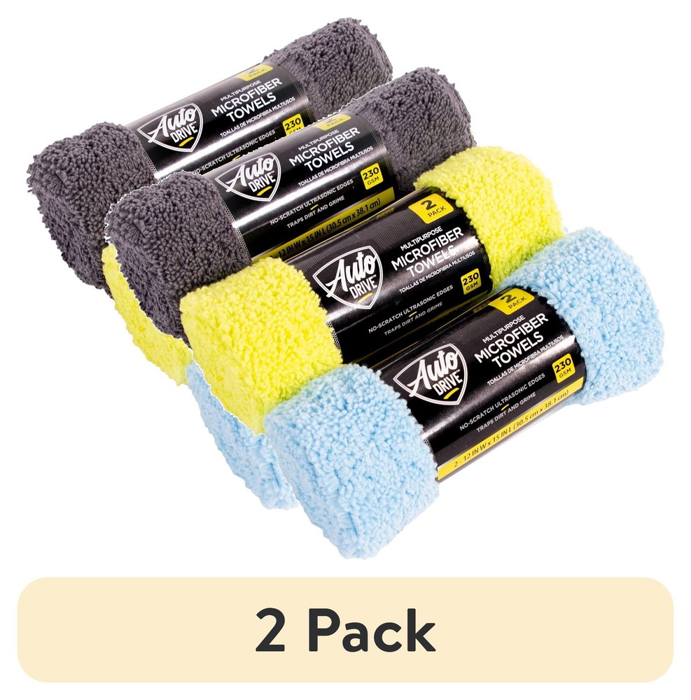 (4 pack) Drive Microfiber Multi Microfiber Towel, Cleaning Towel 2 Pack