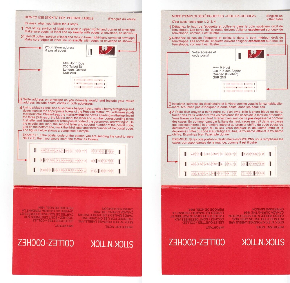 CANADA STICK’N TICK #2-NT+INSTRUCTIONS FOR USING THE STICK’N TICK POSTAGE LABEL