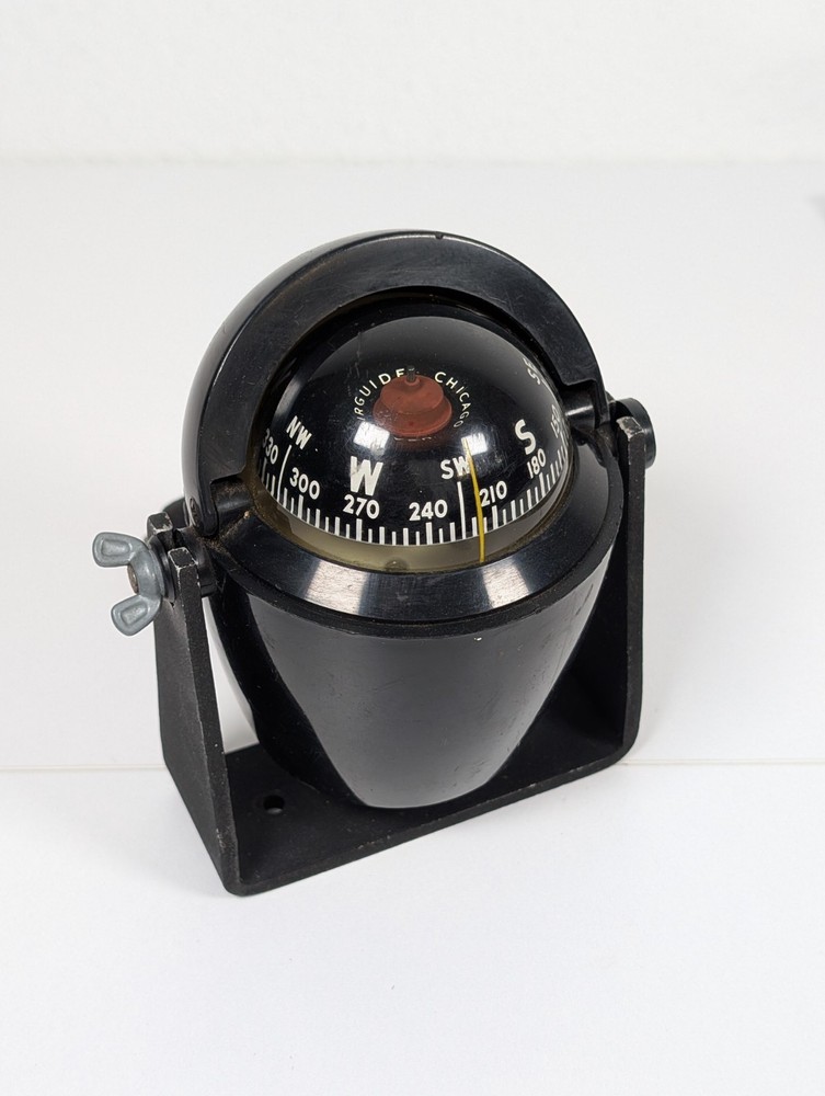 AIRGUIDE Chicago Dash Mount Compass Lighted Vtg Hot Rod Decor