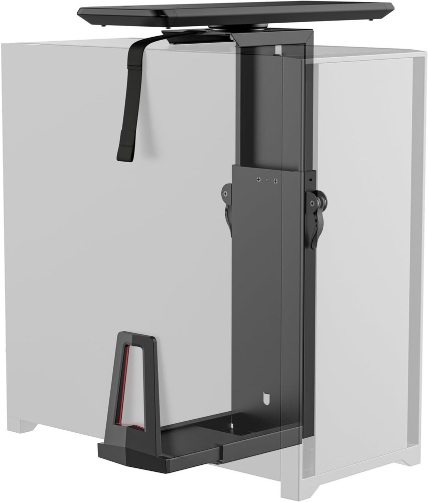 Mount-It! CPU Under Desk Mount Bracket Rack, Adjustable Computer Tower Black