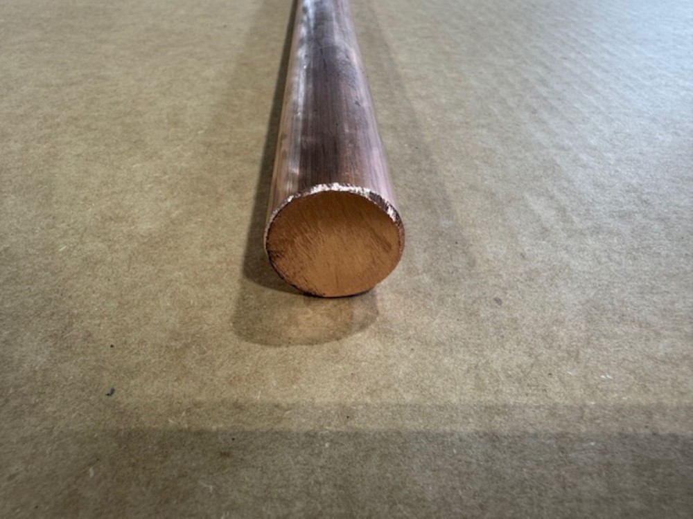 1" Diameter Copper Rod x 54 Inches Long