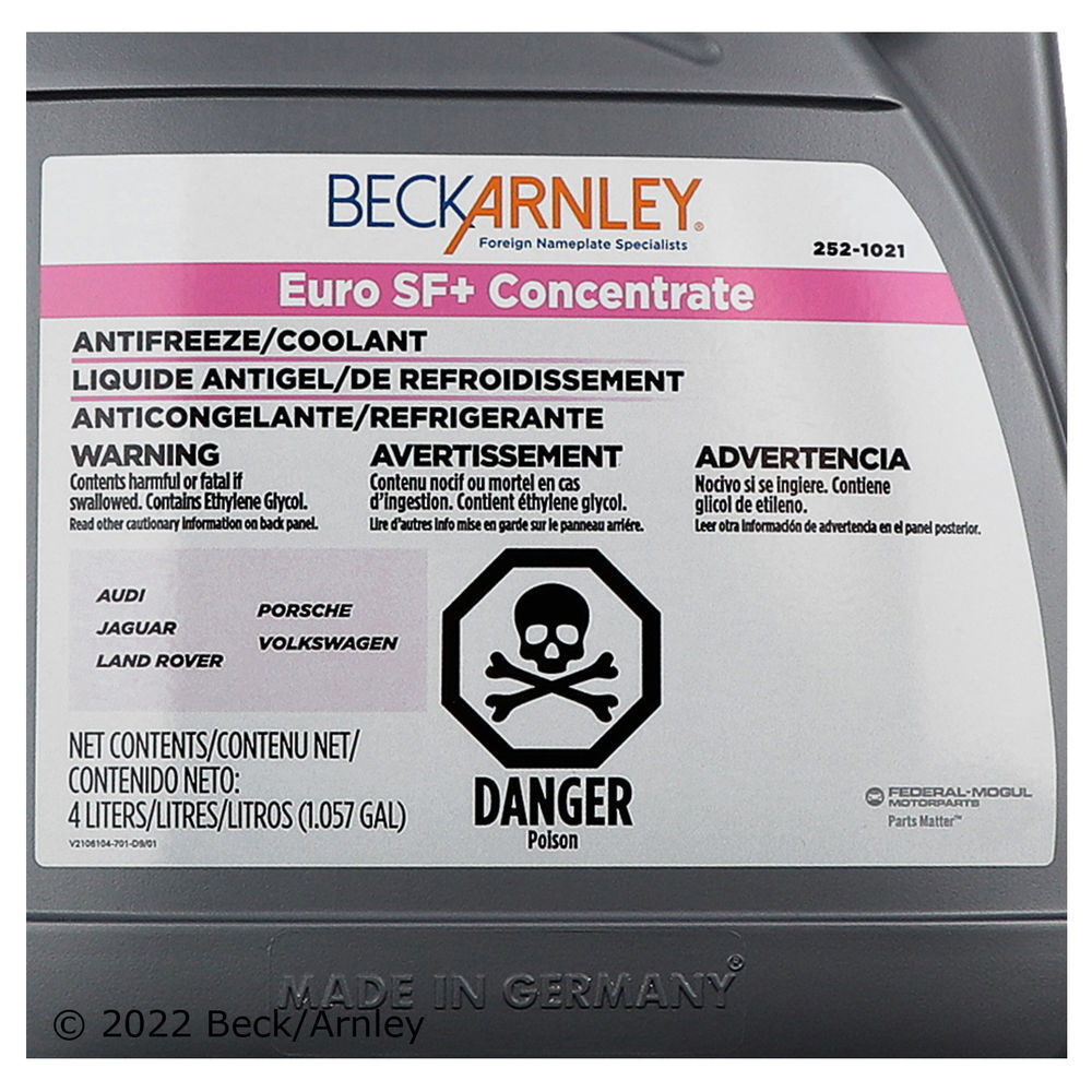 Engine Coolant / Antifreeze Beck/Arnley 252-1021