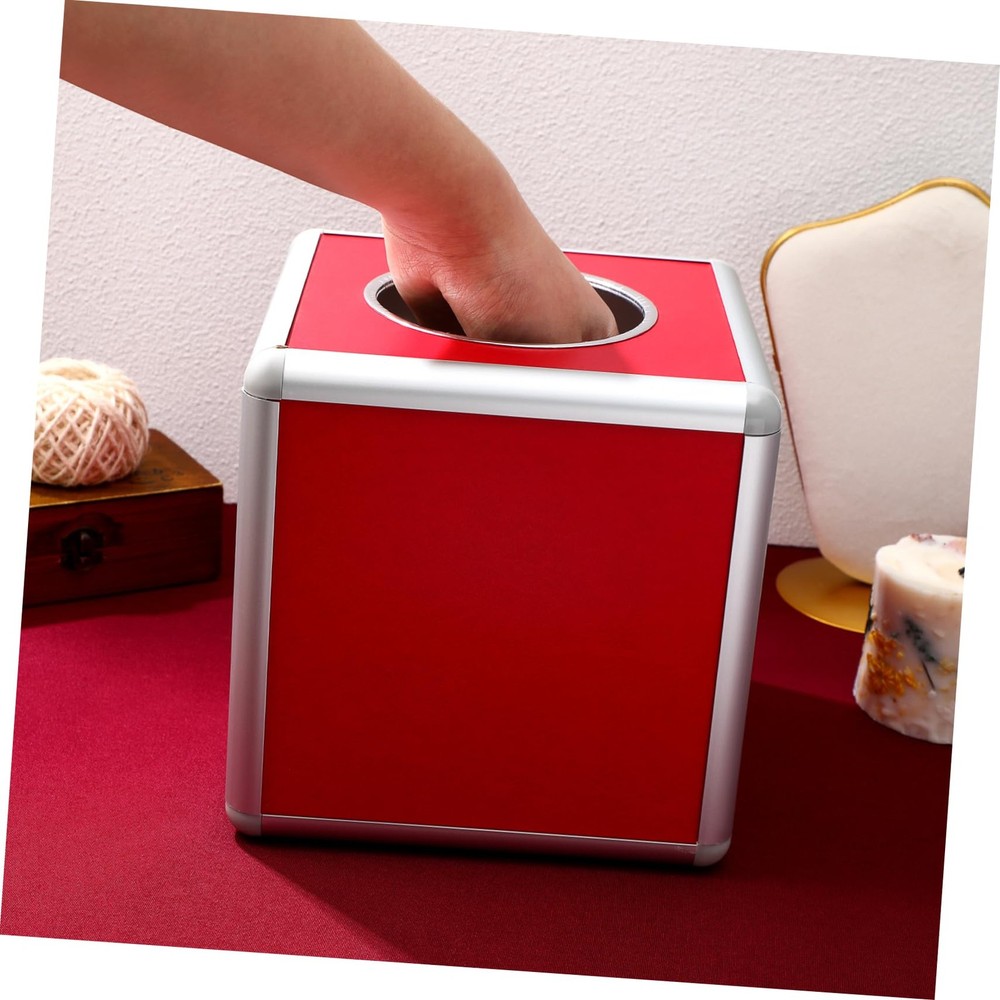 Red Box Raffle Ticket Box Square Storage Box Raffle Ticket Container Raffle B...