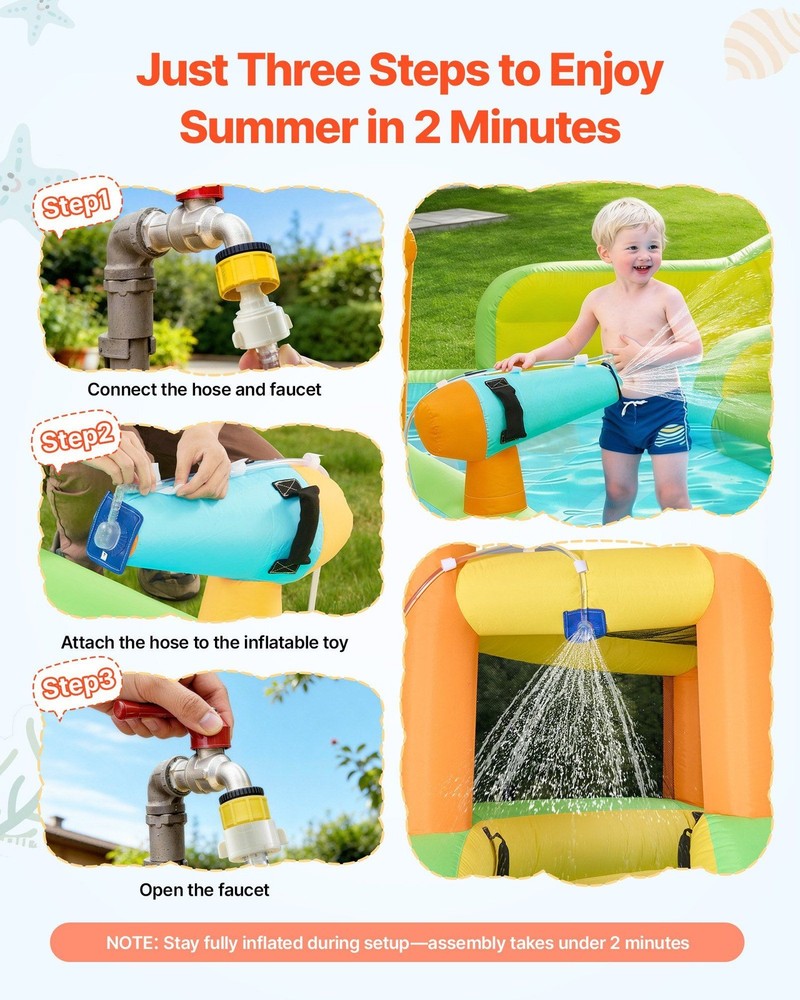 Inflatable Backyard Playset: Bounce Zone, Water Slide, Splash Pool & Mini Soccer