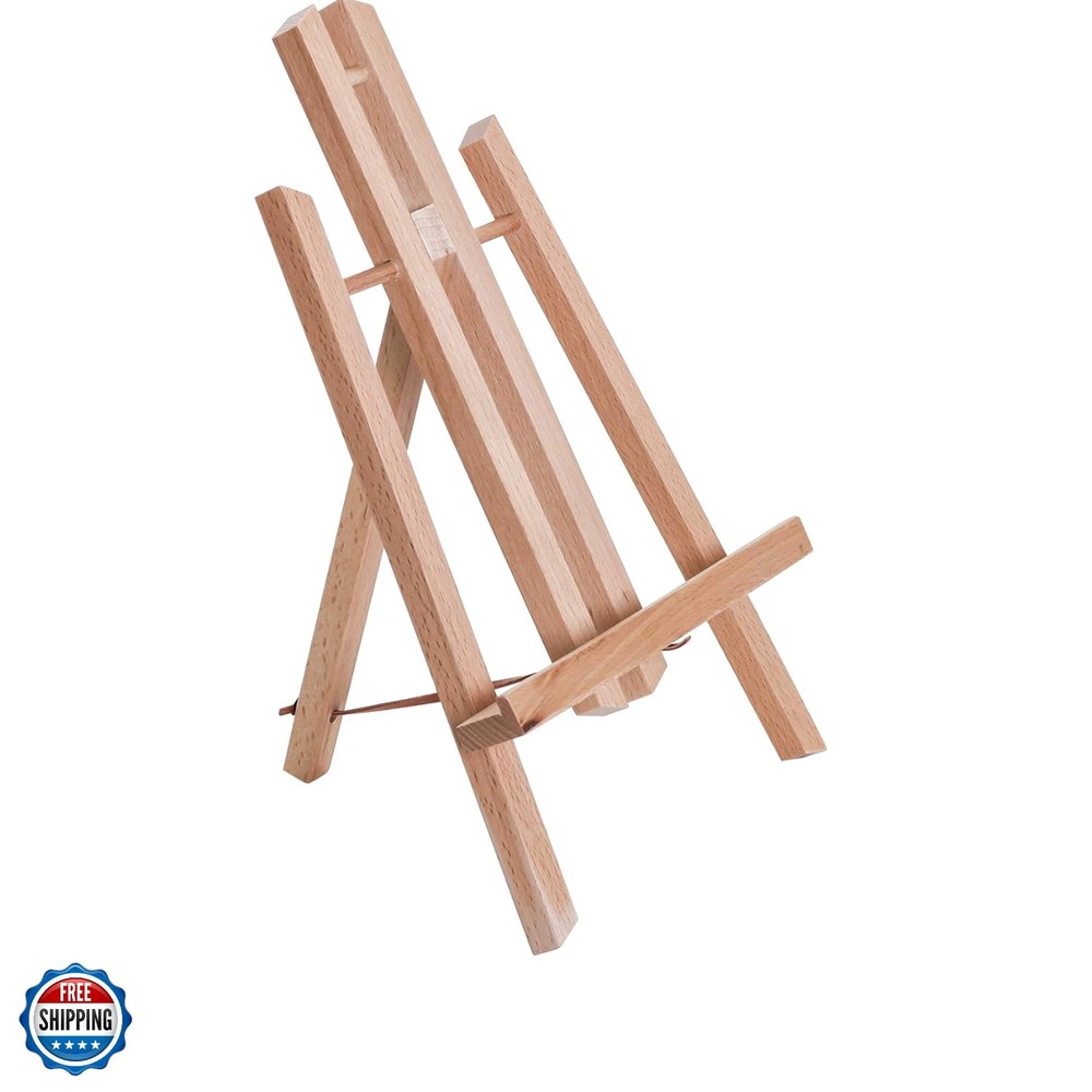 11" Small Tabletop Display Easel - Beechwood Artist A-Frame Display Stand, Wo...