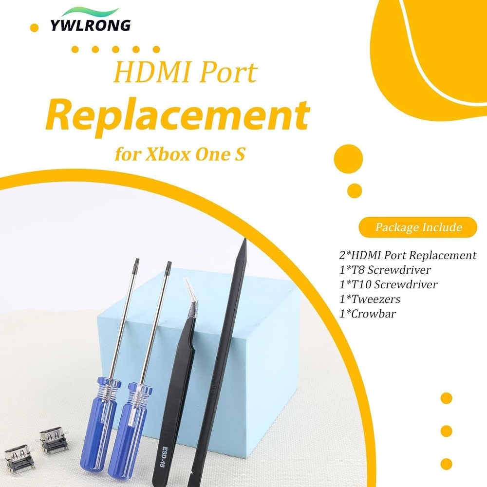 2Pack HDMI Port Replacement for Xbox One S Socket Jack Interface Connector fo...