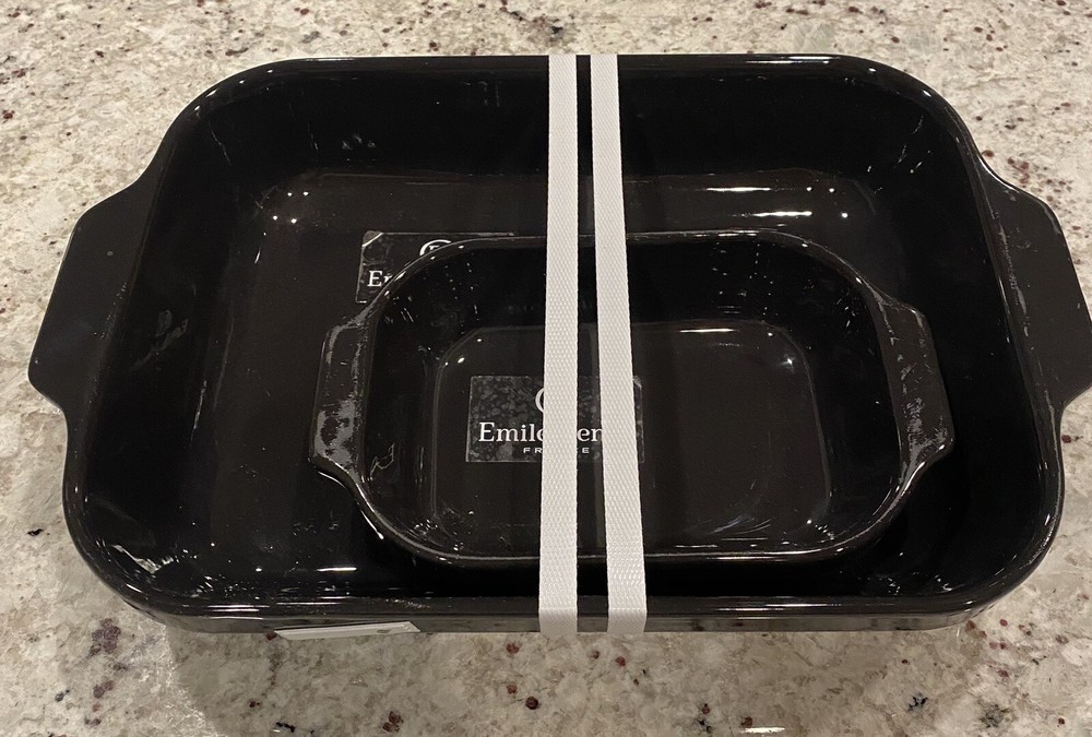 EMILE HENRY DARK CHARCOAL BLACK? RECTANGULAR BAKER & MINI BAKER