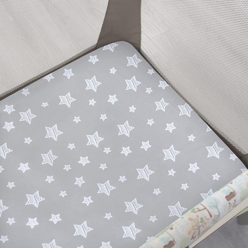 Pack N Play Fitted Sheets Mini Crib Sheets Soft & Breathable 39"x27"x5" 2 Pack