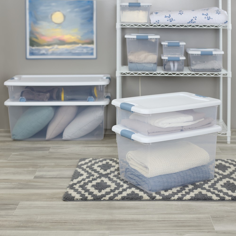 Sterilite 32 Quart Clear Plastic Stackable Storage Box Container (6 Pack)