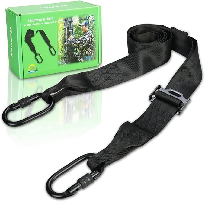 Adjustable Linemanâ€™s Belt for Tree Climbing Hunting & Stand Setup