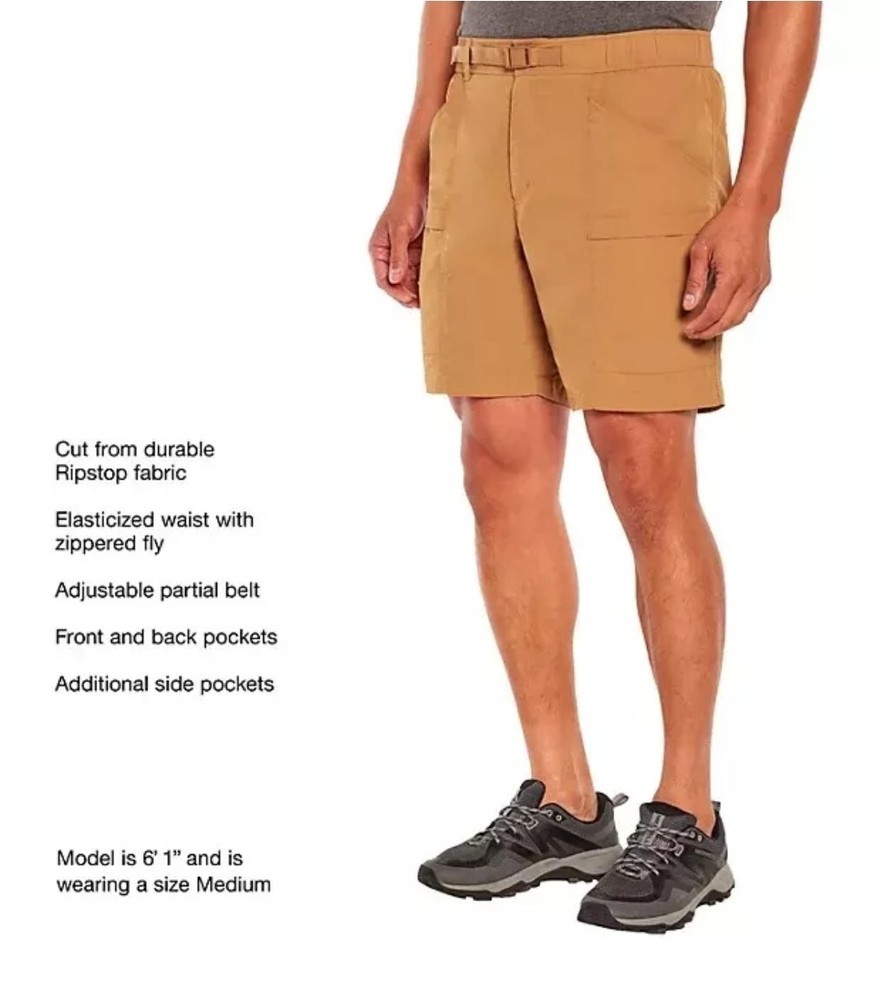 Eddie Bauer Men's Ripstop Tech Pull On Short Size XL Brown Sugar