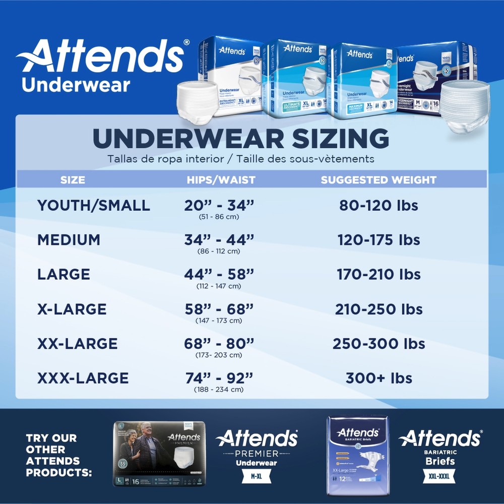 Attends Disposable Underwear Medium 100 Ct